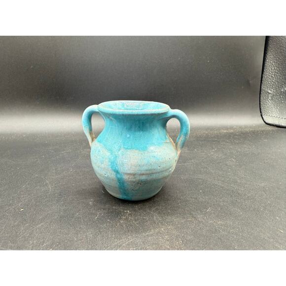 Vintage Small Blue Pottery Vase - good condition - Picture 8 of 8